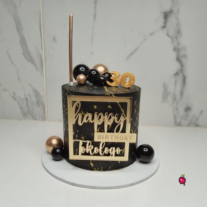 Black & Gold 30th Birthday Mini Cake