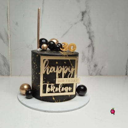 Black & Gold 30th Birthday Mini Cake