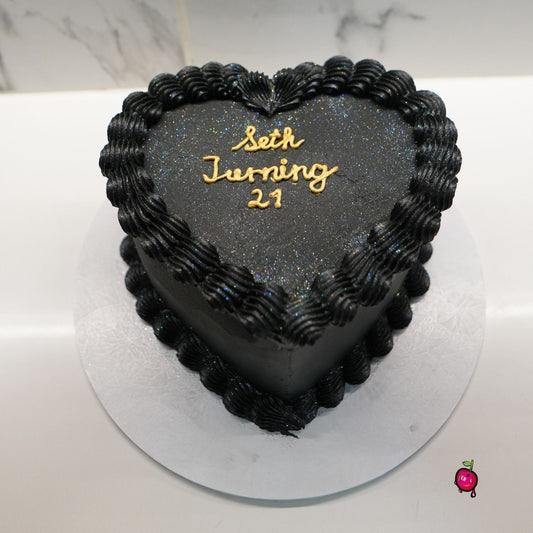 Custom Age Heart Birthday Cake