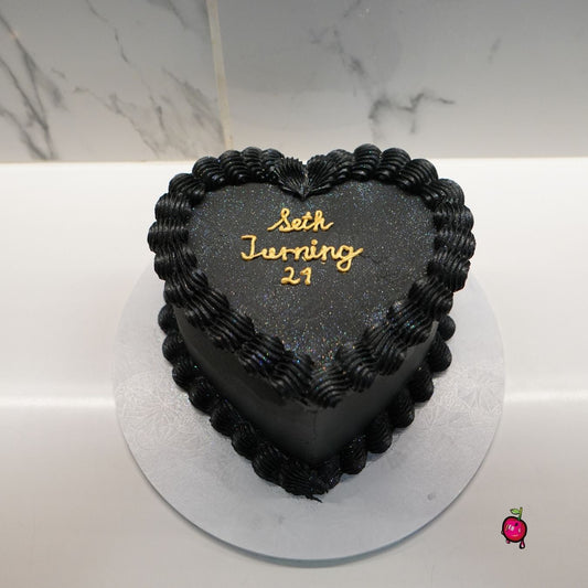 Custom Age Heart Birthday Cake