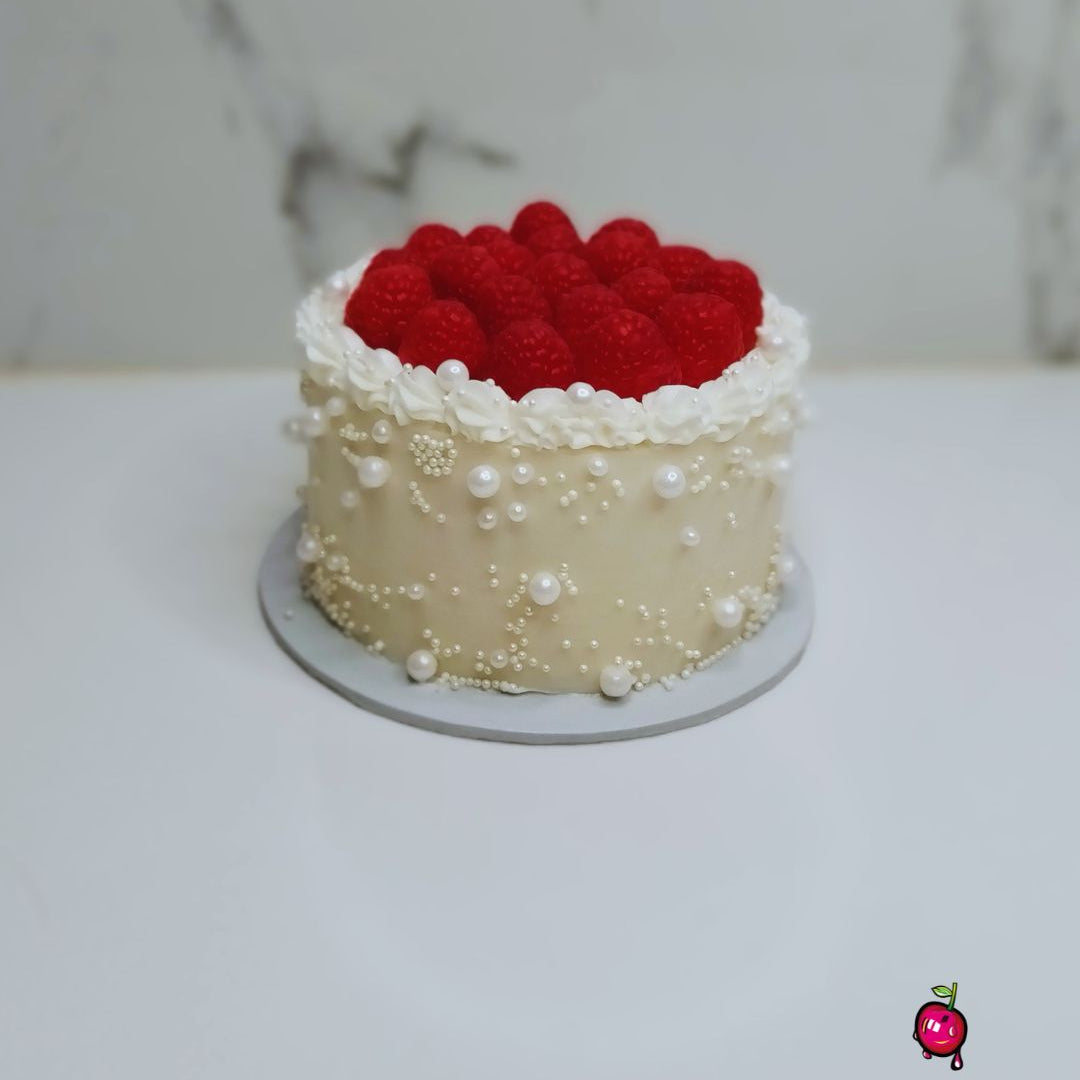 Raspberries & Pearls Bento Cake