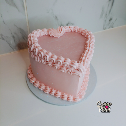 Pink Calendar Burn-away Heart Cake