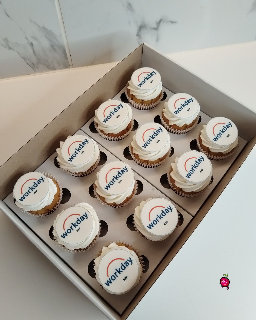 Custom Company Logo Corporate Cupcakes