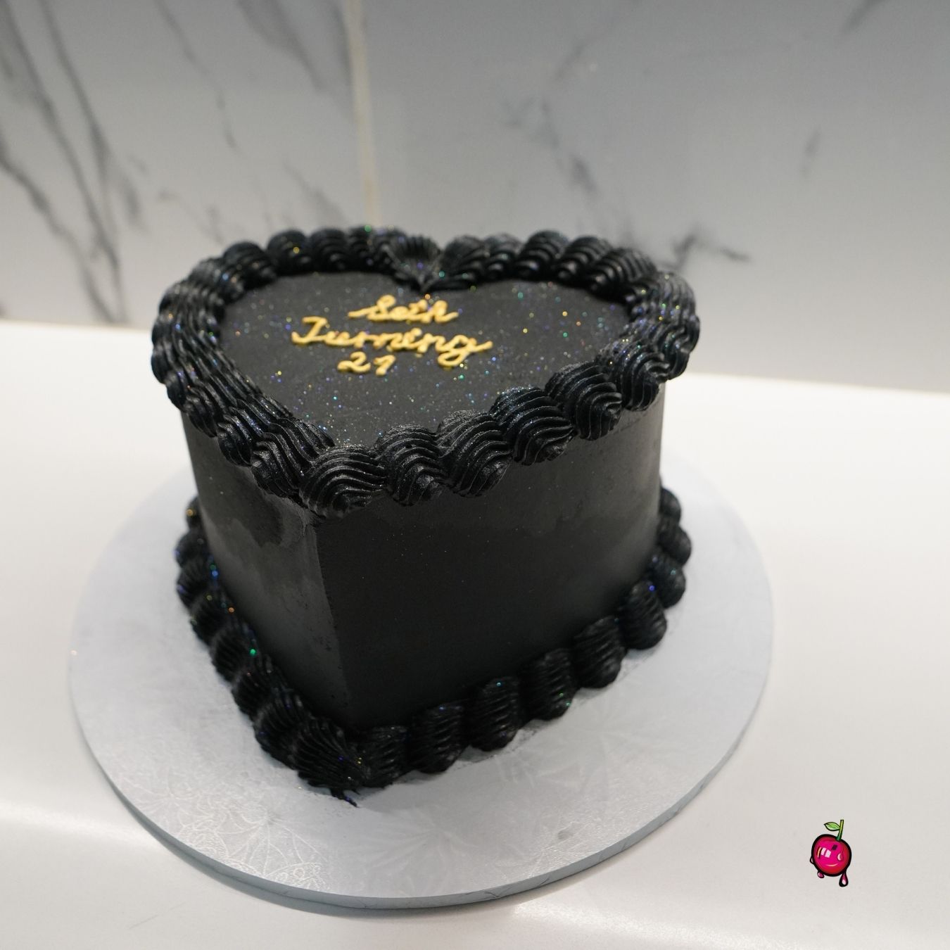 Custom Age Heart Birthday Cake