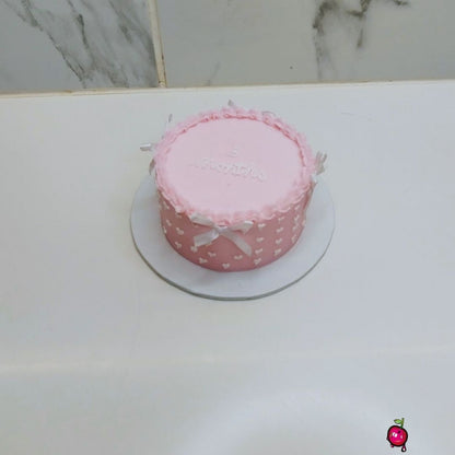 3 Months Bento Cake With White Bows