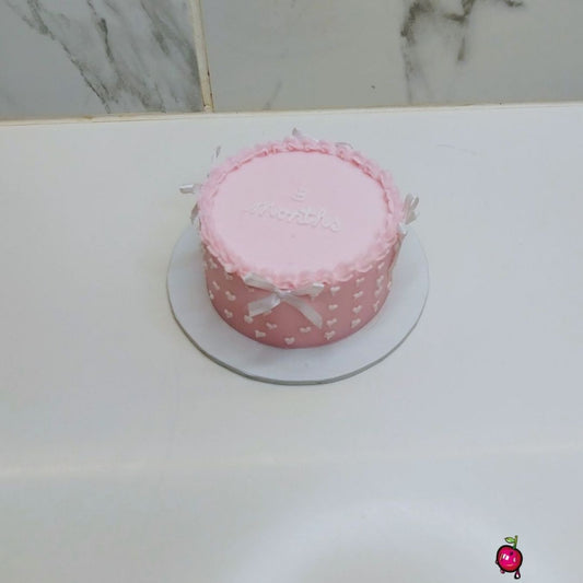 3 Months Bento Cake With White Bows