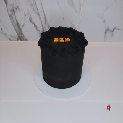 Black And Gold Themed Mini Cake