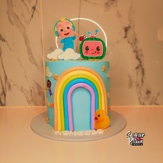 Cocomelon Rainbow Themed Cake