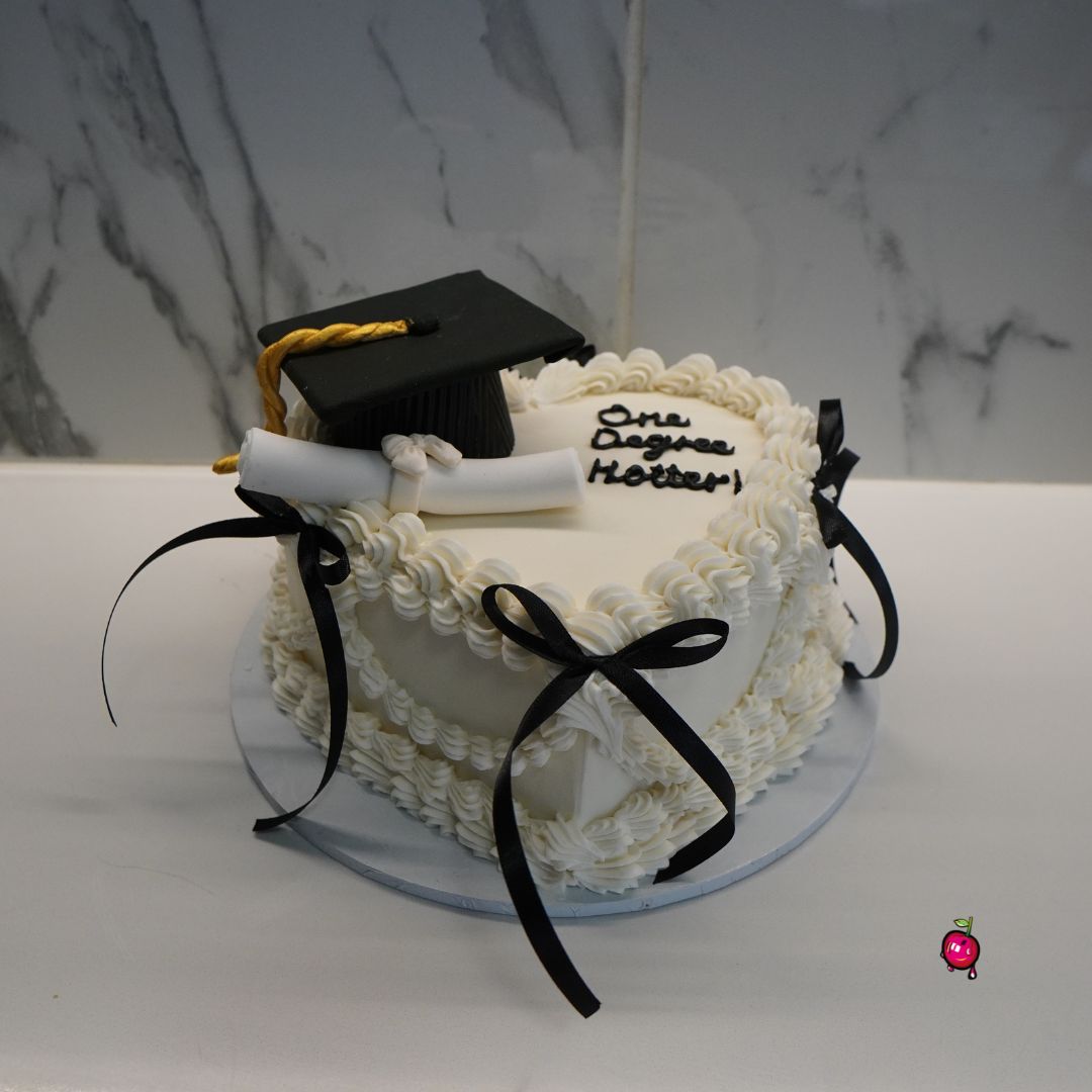 One Degree Hotter Graduation Heart Cake