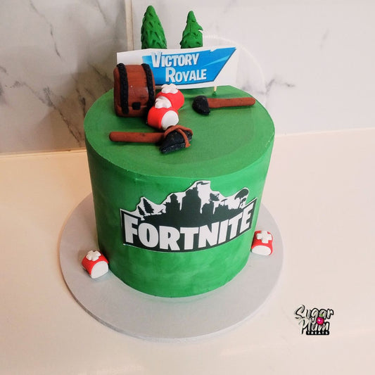 Fortnite Themed Green Mini Cake