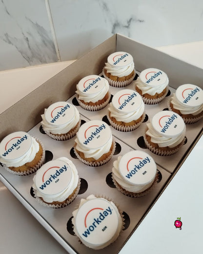 Custom Company Logo Corporate Cupcakes
