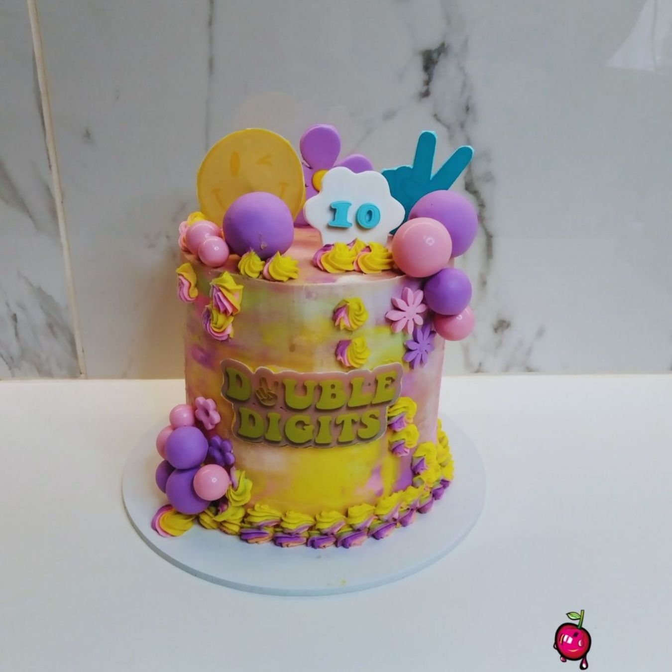 Double Digits Themed Birthday Cake