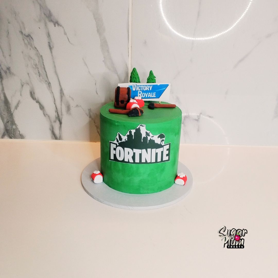 Fortnite Themed Green Mini Cake