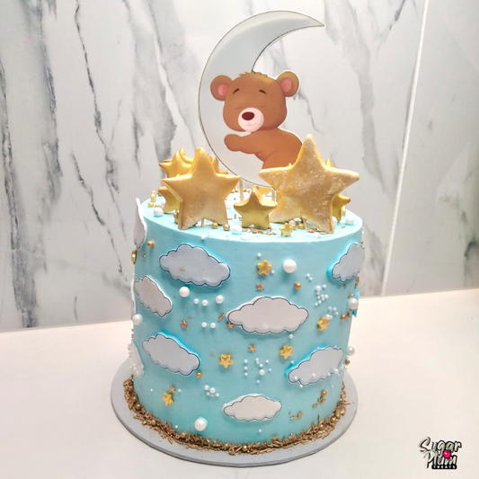 Teddy Bear on The Moon Cake