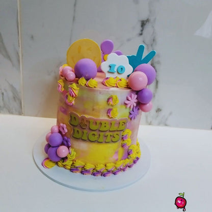 Double Digits Themed Birthday Cake
