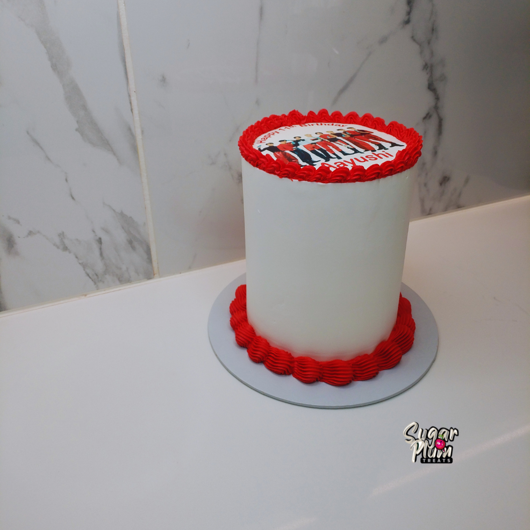 Red & White Birthday Cake