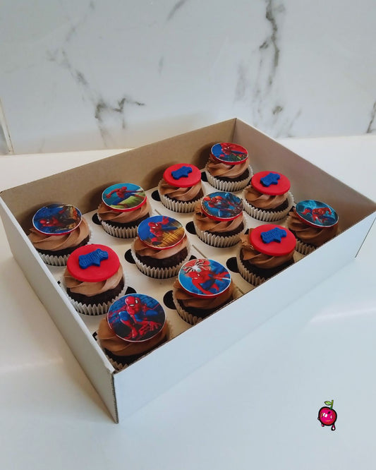 Spiderman Birthday Themed Cupcakes