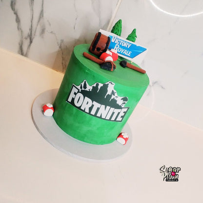 Fortnite Themed Green Mini Cake