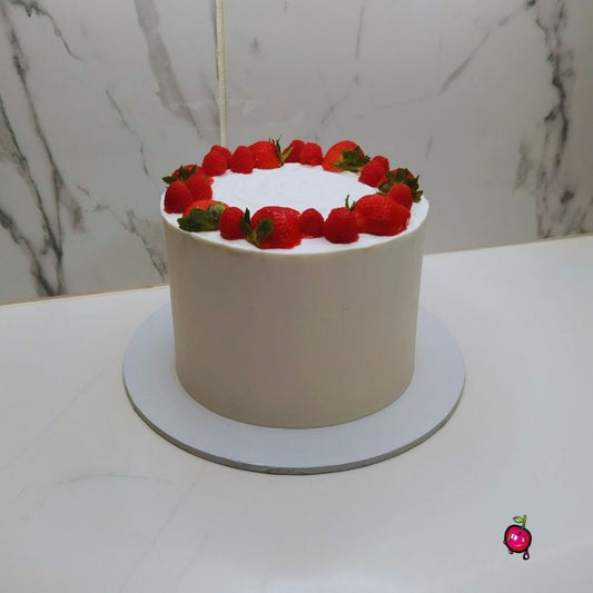 Vanilla & Chocolate Cake with Mixed Berries on Top (Full)