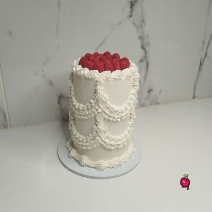 Vintage Mini Cake with Raspberries