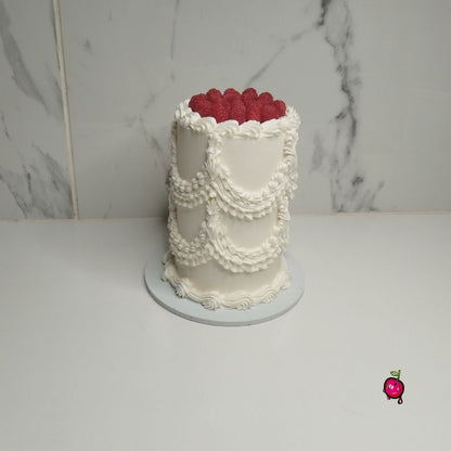 Vintage Mini Cake with Raspberries