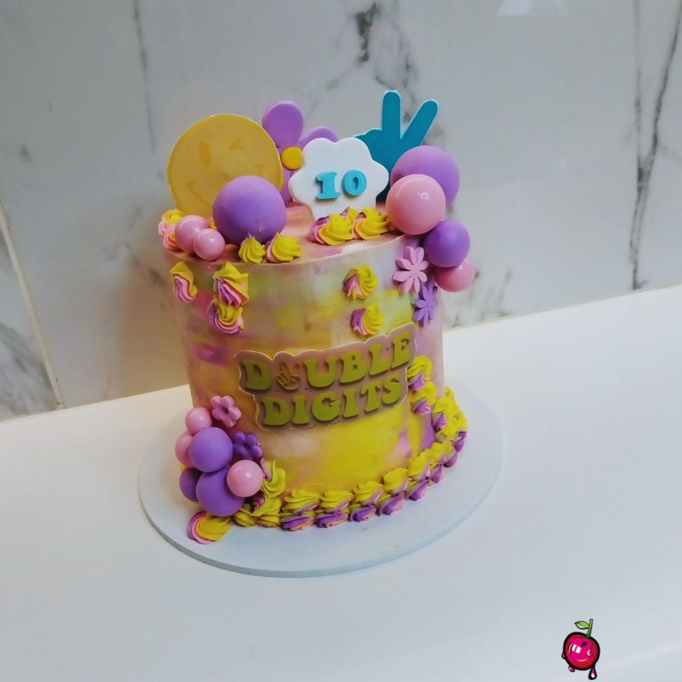 Double Digits Themed Birthday Cake