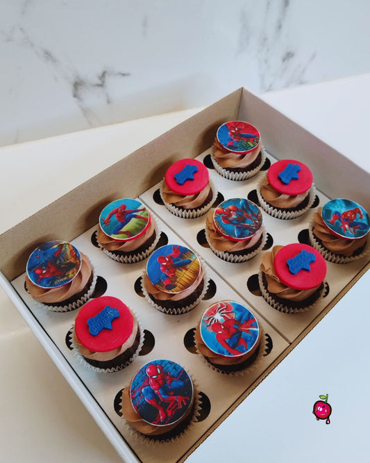 Spiderman Birthday Themed Cupcakes