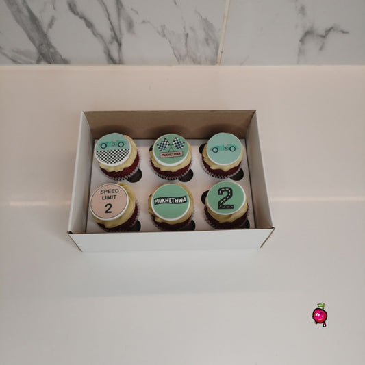 Old School Racing Cars Themed Cupcakes