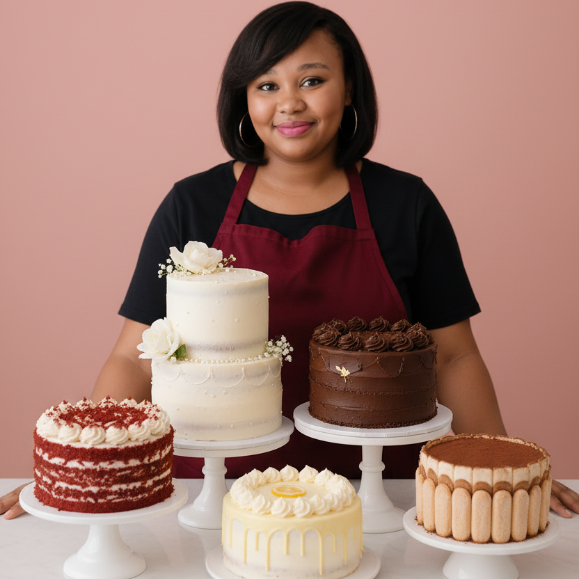 Woman holding a laptop with a recipe bundle special displayed, in a kitchen setting.