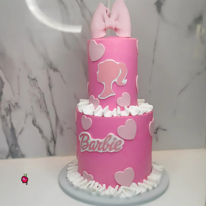 Barbie & Bow 2 Tier Themed Cake