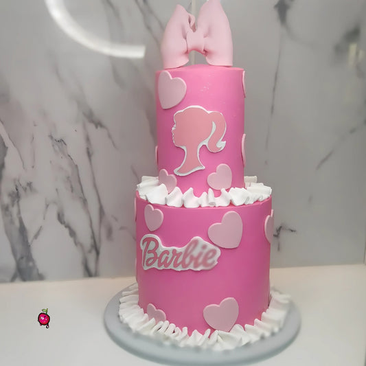 Barbie & Bow 2 Tier Themed Cake