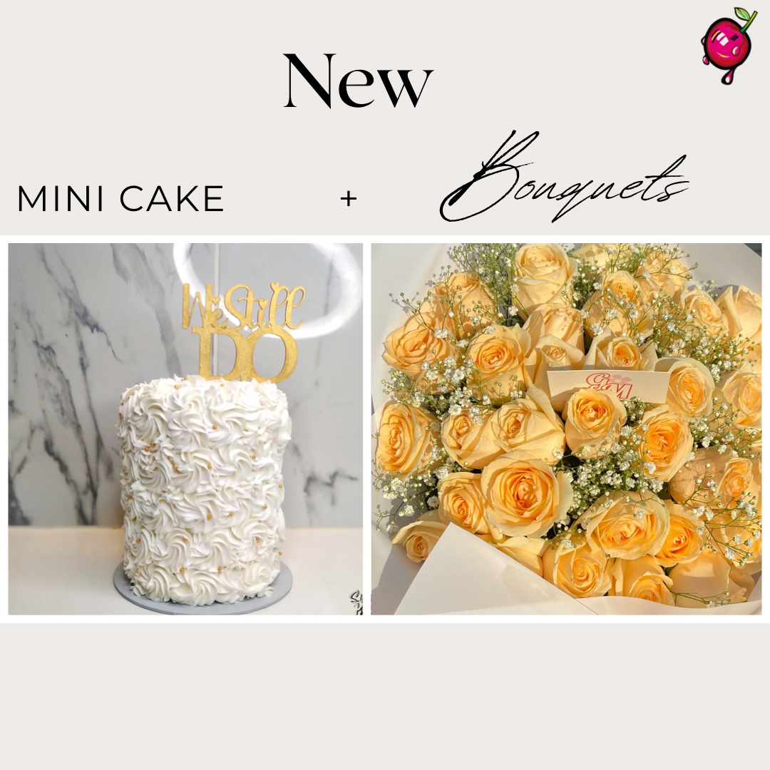 Mini Cake & Blooms Bundle (40 Stems)