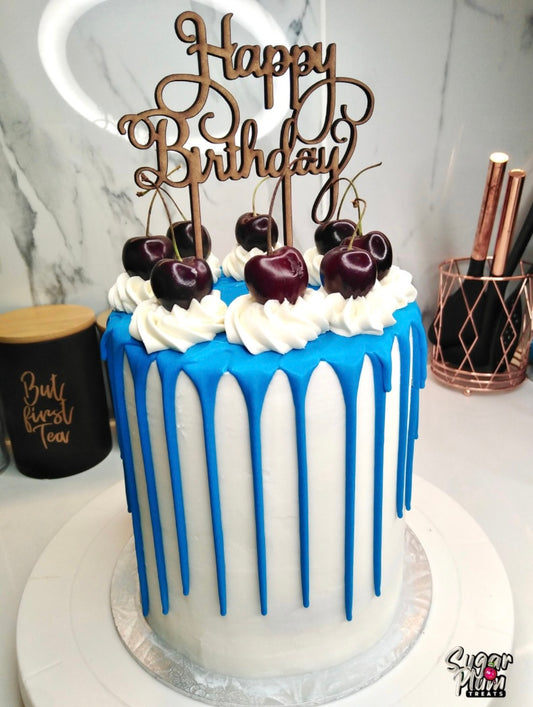 Cherry Birthday Drip Cake