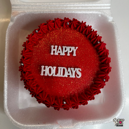 “Happy Holidays”Lunchbox Cake (Red)