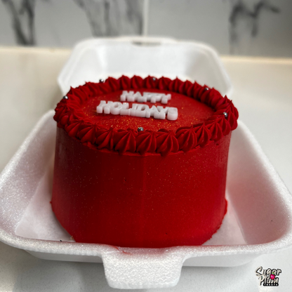 “Happy Holidays”Lunchbox Cake (Red)