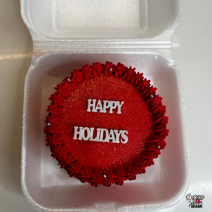 “Happy Holidays”Lunchbox Cake (Red)