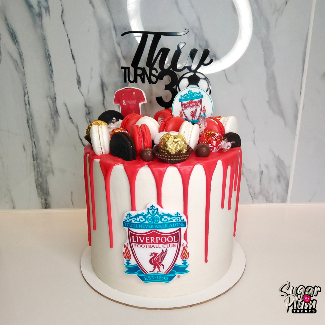 Liverpool Themed Drip Cake