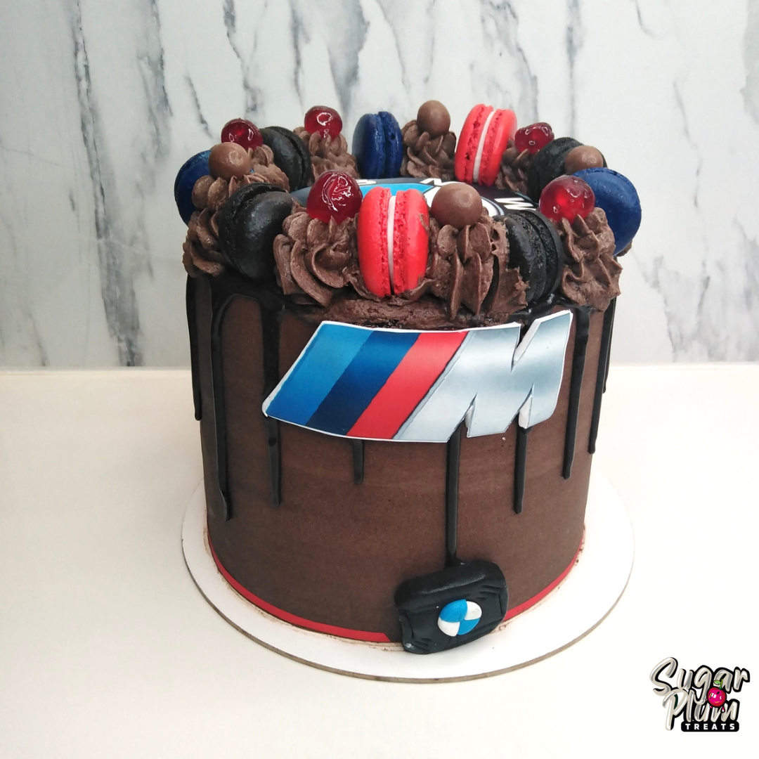 BMW in Drip Chocolate Cake