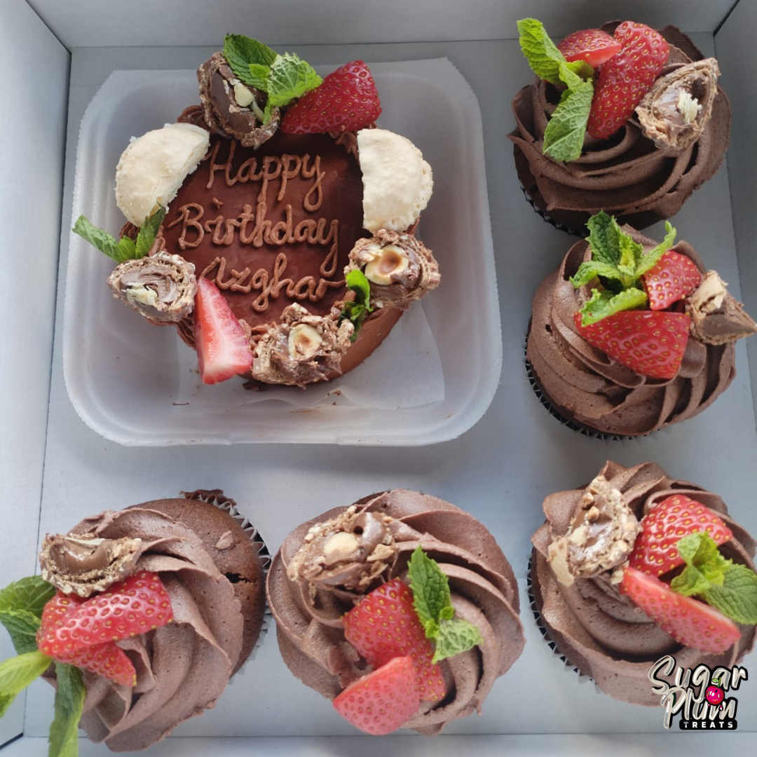 Chocolate and Fresh Berries Bento & Cupcakes