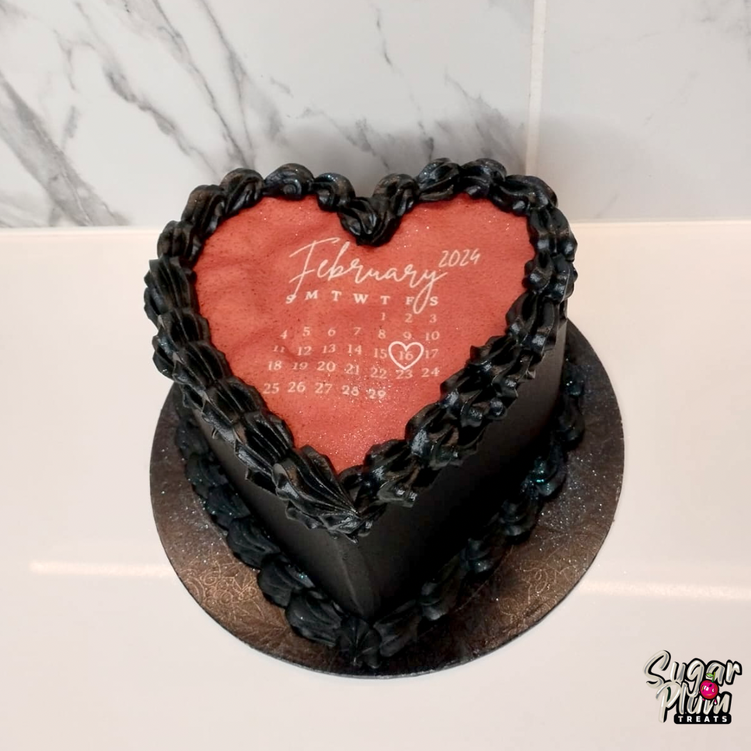 February Burn-away Heart Cake