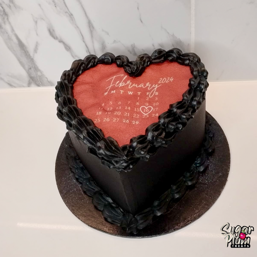 February Burn-away Heart Cake