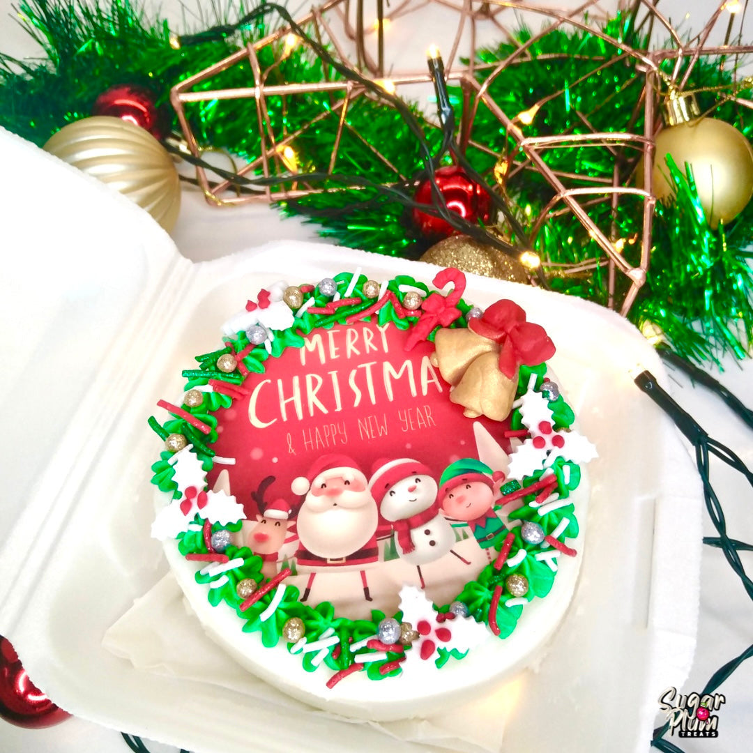 “Merry Xmas & Happy New Year” Lunchbox Cake