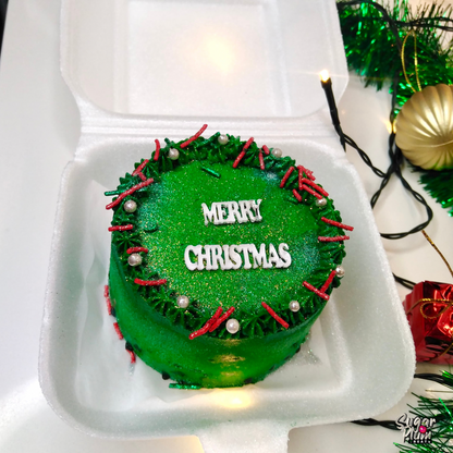 “Merry Christmas” Bento- Lunchbox Cake (Green)