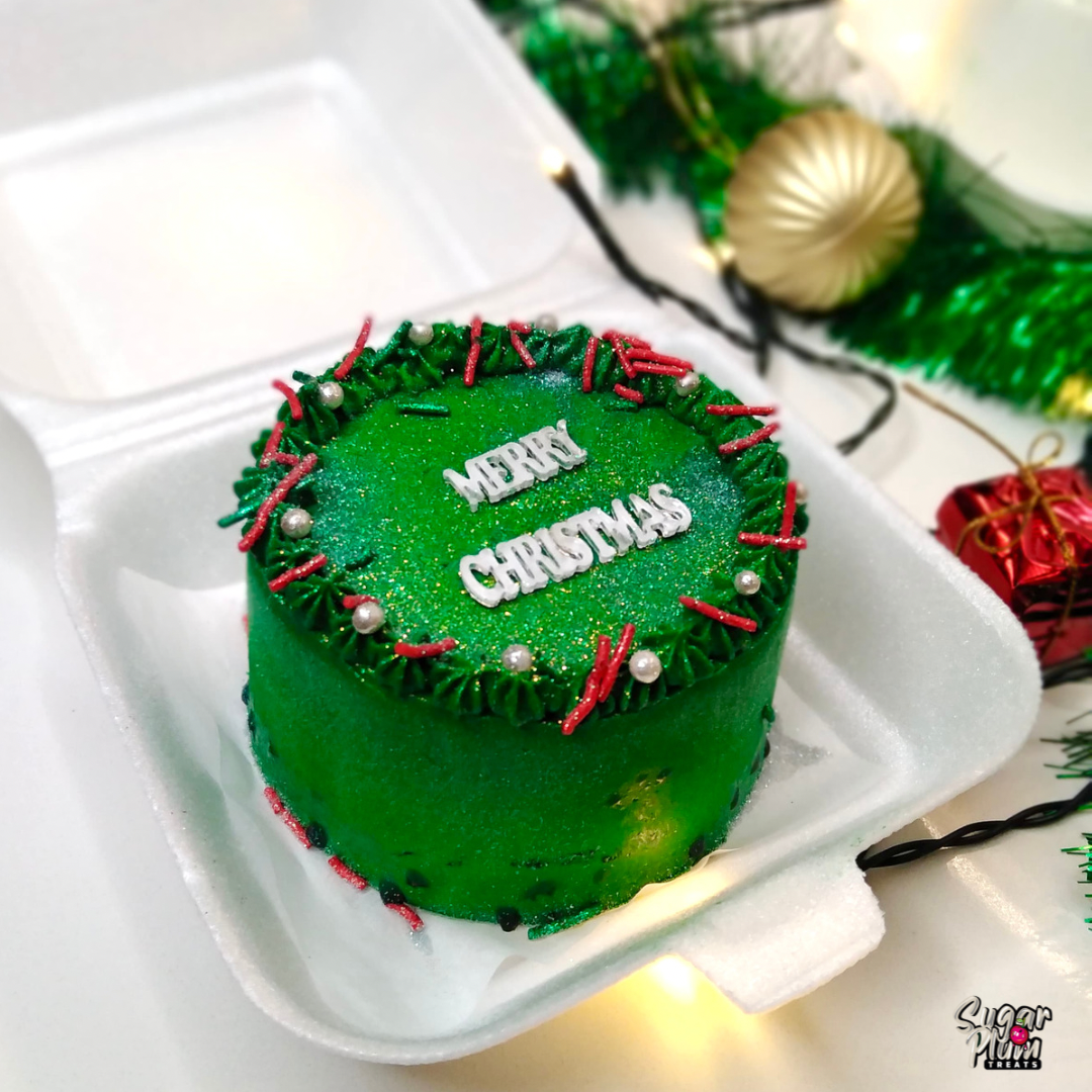 “Merry Christmas” Bento- Lunchbox Cake (Green)