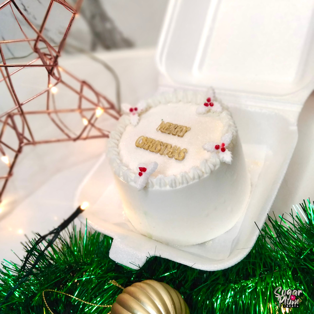 “Merry Christmas” Bento- Lunchbox Cake (White)