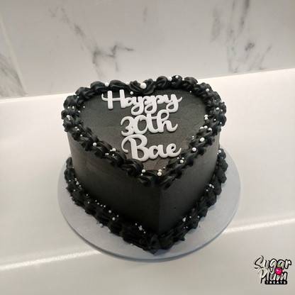 “ Happy 30th Bae” Heart Cake