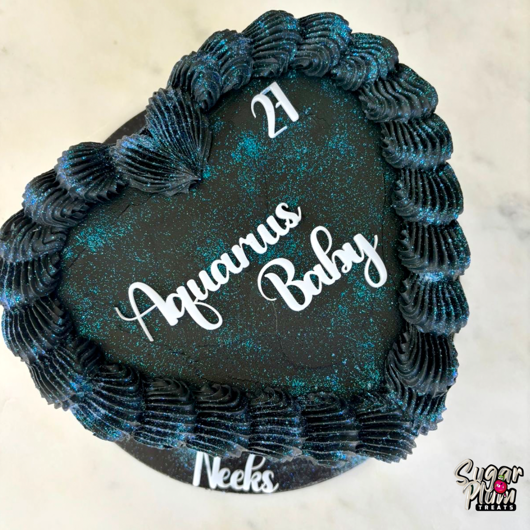 “ Aquarius Baby” Heart Cake