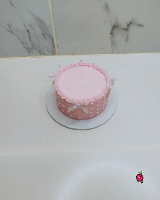 3 Months Bento Cake With White Bows