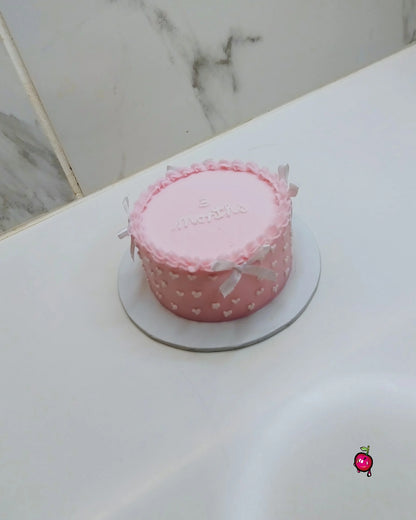 3 Months Bento Cake With White Bows