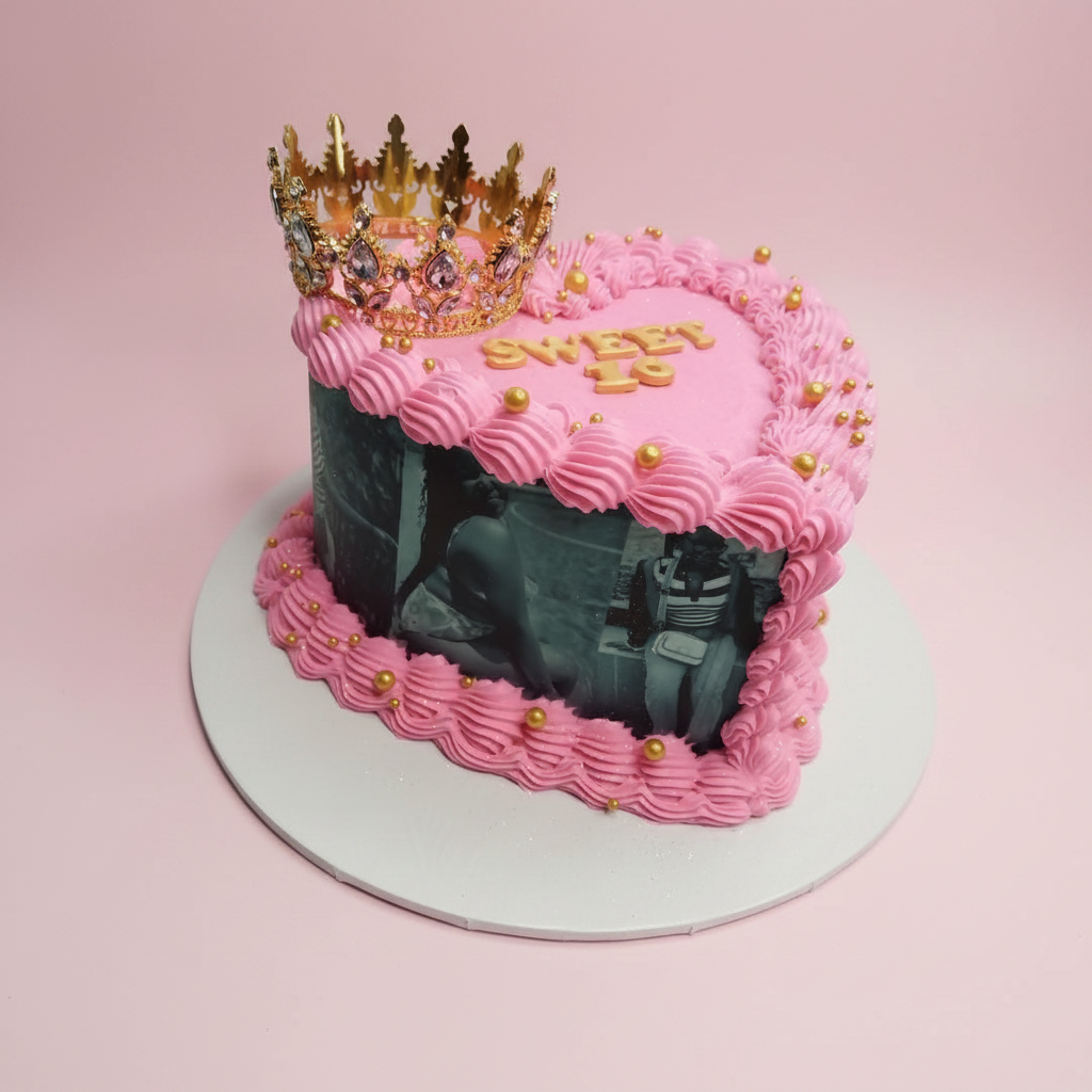 Heart Cake 2 – Light Pink Square